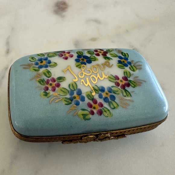 Chamart peint a la main Limoges France I love you box - Picture 8 of 8